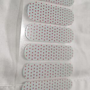 Jamberry New half sheet Swiss Dot powder blue & poppy nail wraps